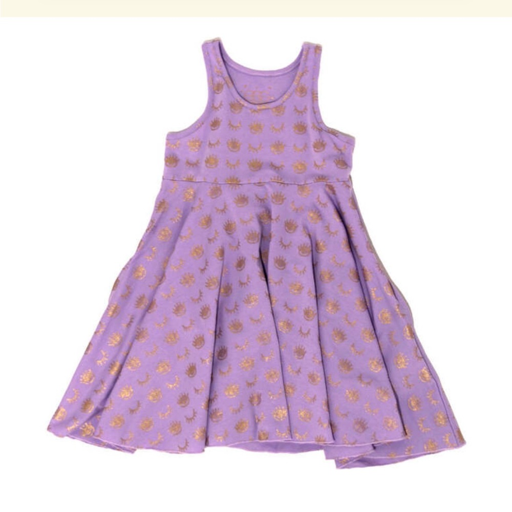 EGG New York Iona Long Sleeveless Eyelash Print Dress